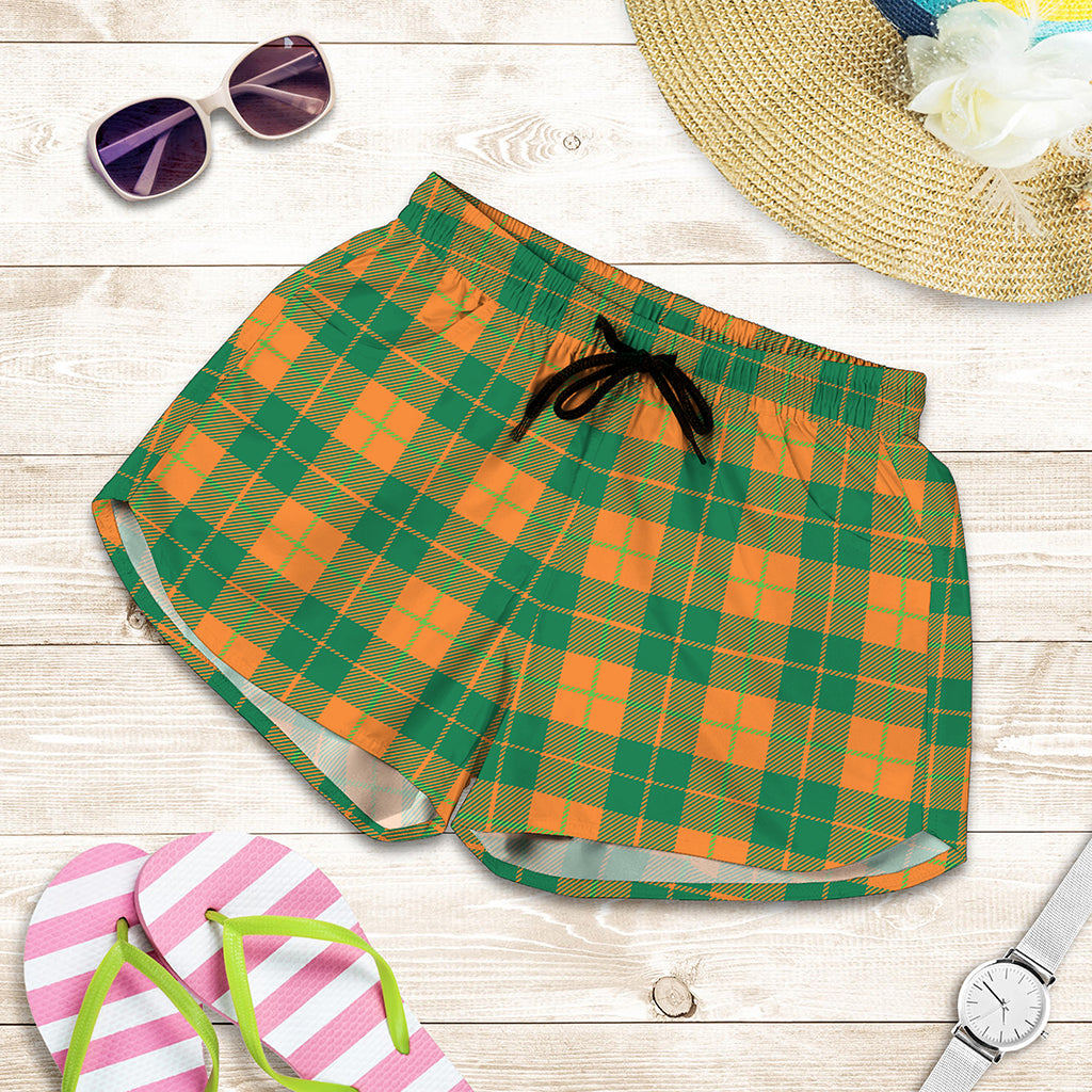 St. Patrick's Day Stewart Plaid Print Women's Shorts