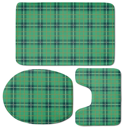 St. Patrick's Day Tartan Pattern Print 3 Piece Bath Mat Set