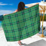 St. Patrick's Day Tartan Pattern Print Beach Sarong Wrap