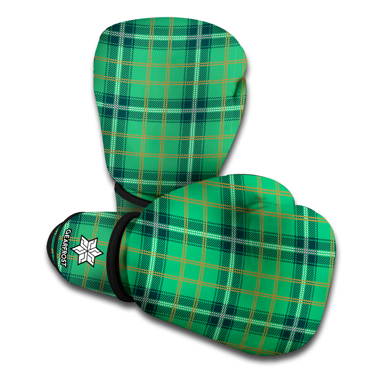 St. Patrick's Day Tartan Pattern Print Boxing Gloves