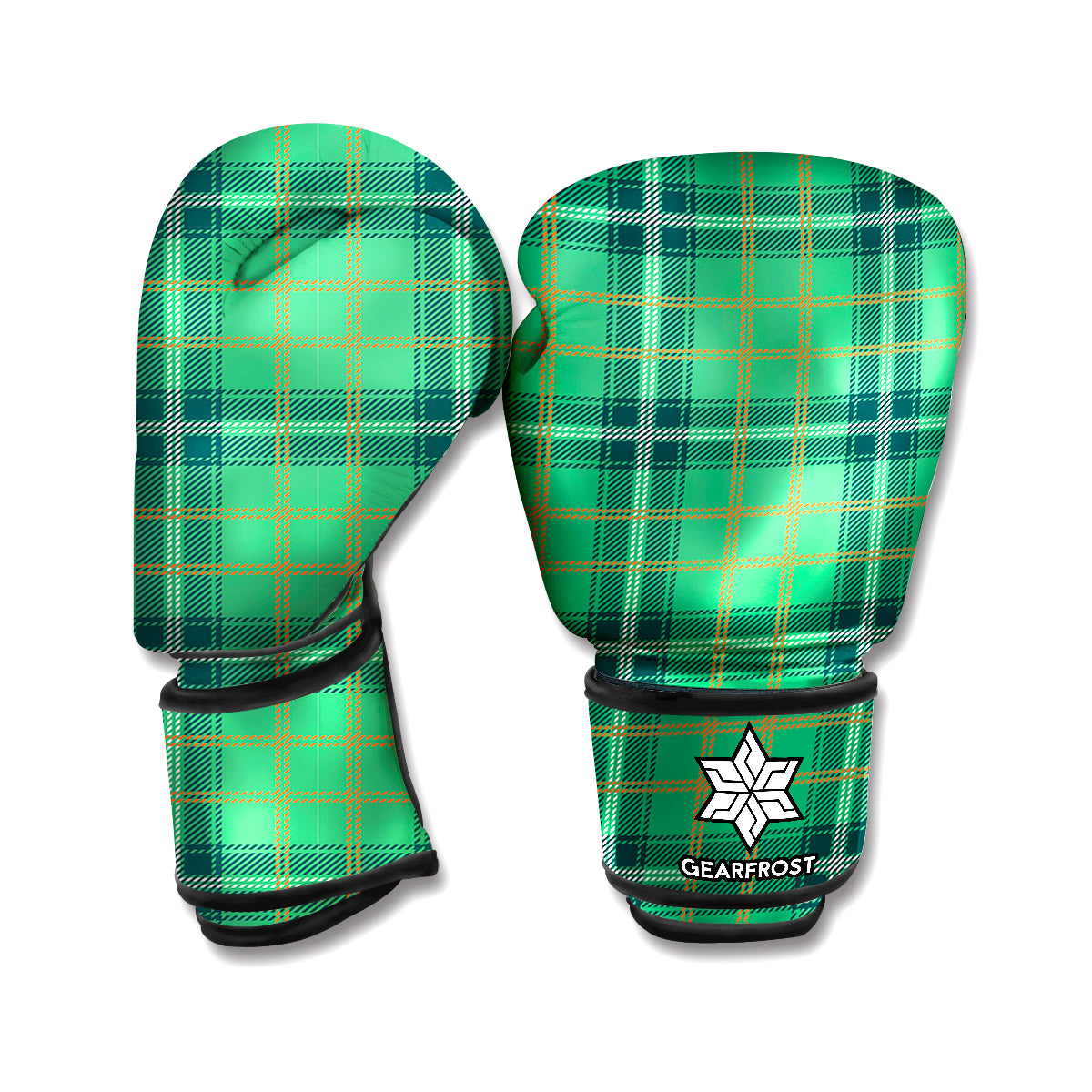St. Patrick's Day Tartan Pattern Print Boxing Gloves