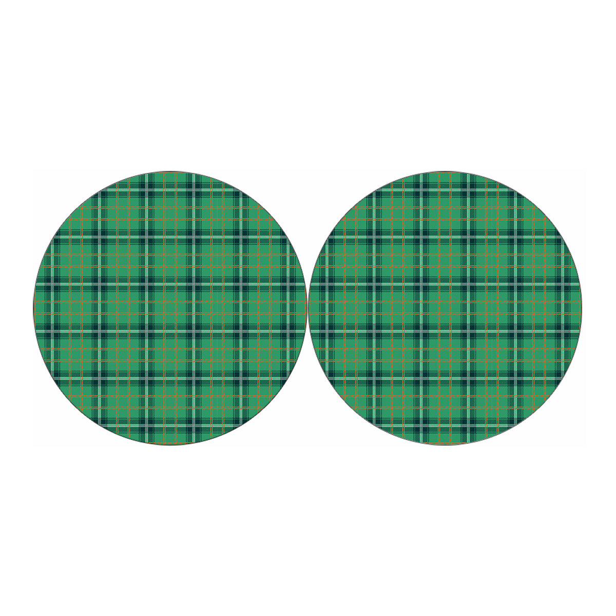 St. Patrick's Day Tartan Pattern Print Car Coasters