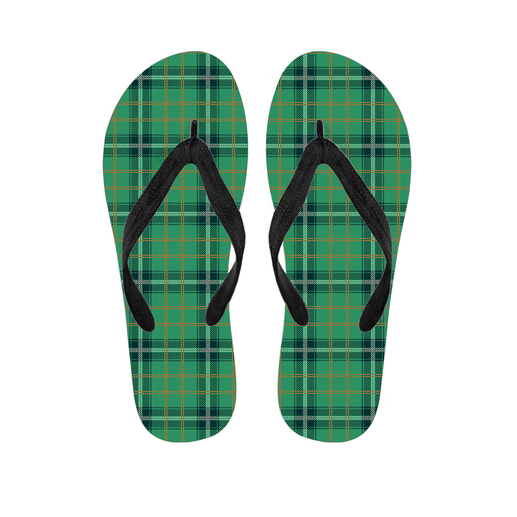 St. Patrick's Day Tartan Pattern Print Flip Flops
