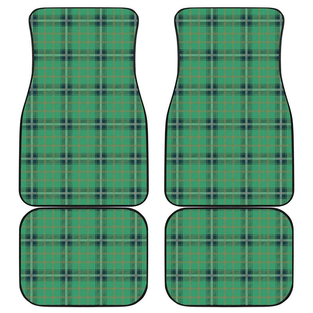 St. Patrick's Day Tartan Pattern Print Front and Back Car Floor Mats