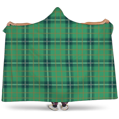 St. Patrick's Day Tartan Pattern Print Hooded Blanket