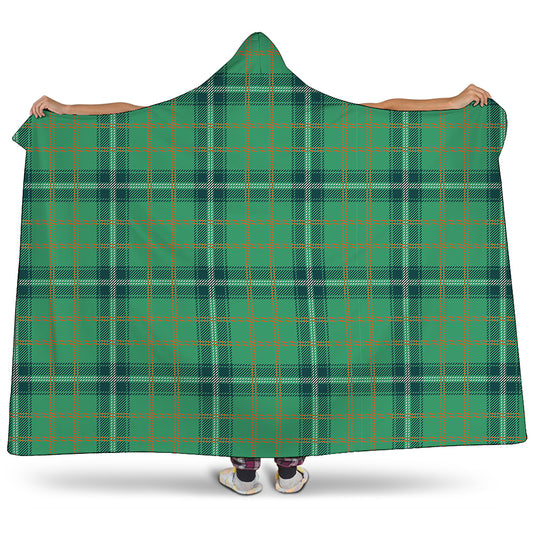 St. Patrick's Day Tartan Pattern Print Hooded Blanket