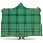 St. Patrick's Day Tartan Pattern Print Hooded Blanket