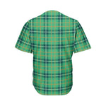 St. Patrick's Day Tartan Pattern Print Men's Baseball Jersey