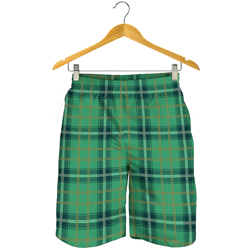 St. Patrick's Day Tartan Pattern Print Men's Shorts