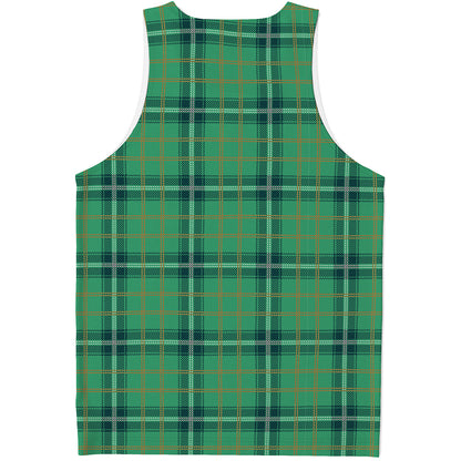 St. Patrick's Day Tartan Pattern Print Men's Tank Top