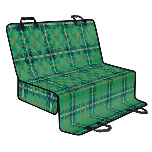 St. Patrick's Day Tartan Pattern Print Pet Car Back Seat Cover