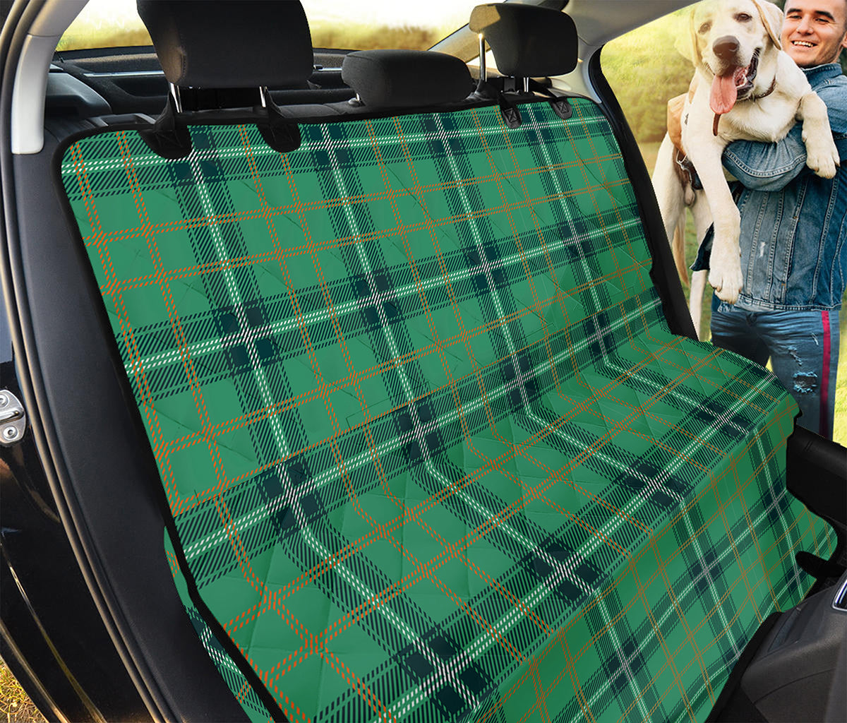 St. Patrick's Day Tartan Pattern Print Pet Car Back Seat Cover
