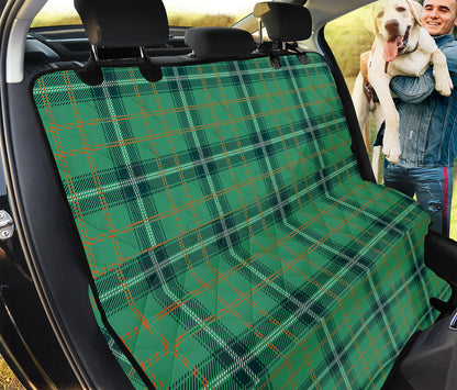 St. Patrick's Day Tartan Pattern Print Pet Car Back Seat Cover