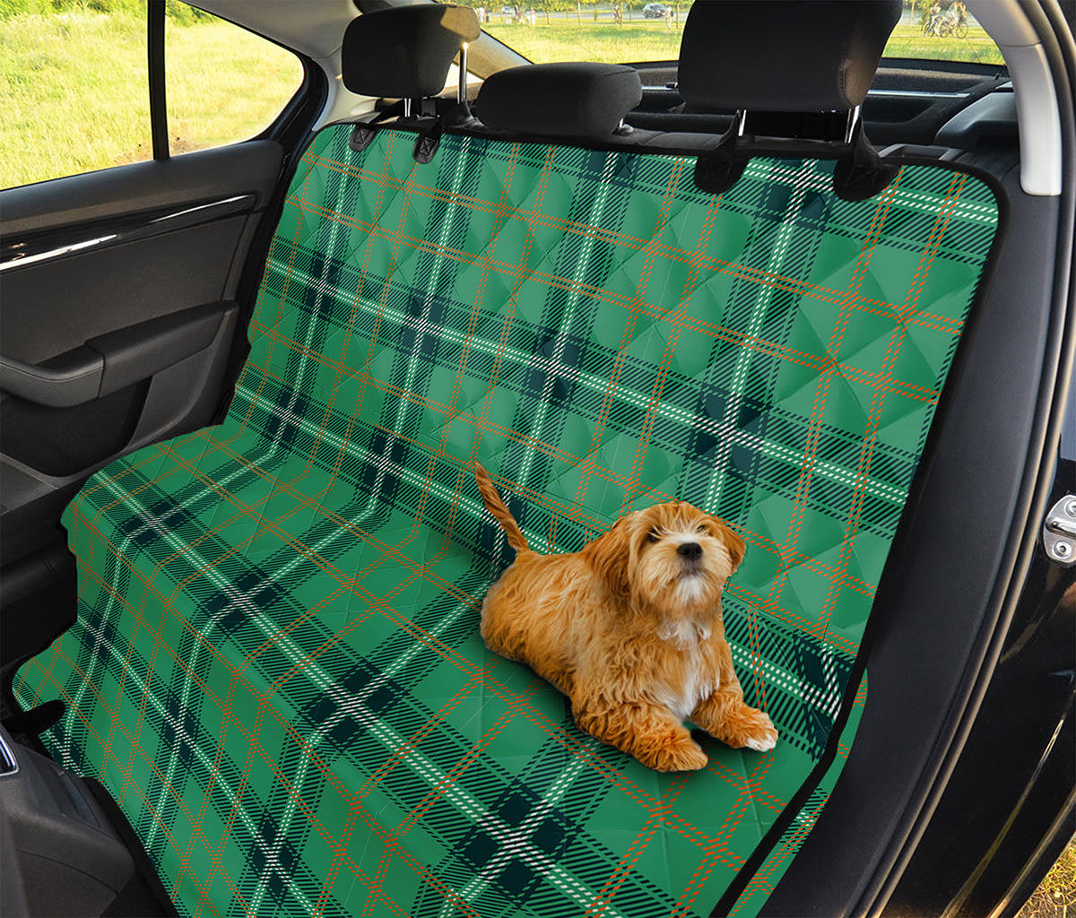 St. Patrick's Day Tartan Pattern Print Pet Car Back Seat Cover