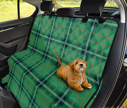 St. Patrick's Day Tartan Pattern Print Pet Car Back Seat Cover