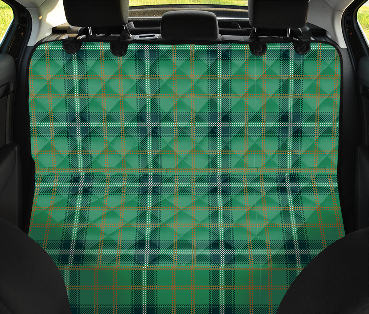 St. Patrick's Day Tartan Pattern Print Pet Car Back Seat Cover