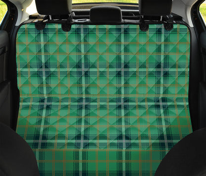 St. Patrick's Day Tartan Pattern Print Pet Car Back Seat Cover