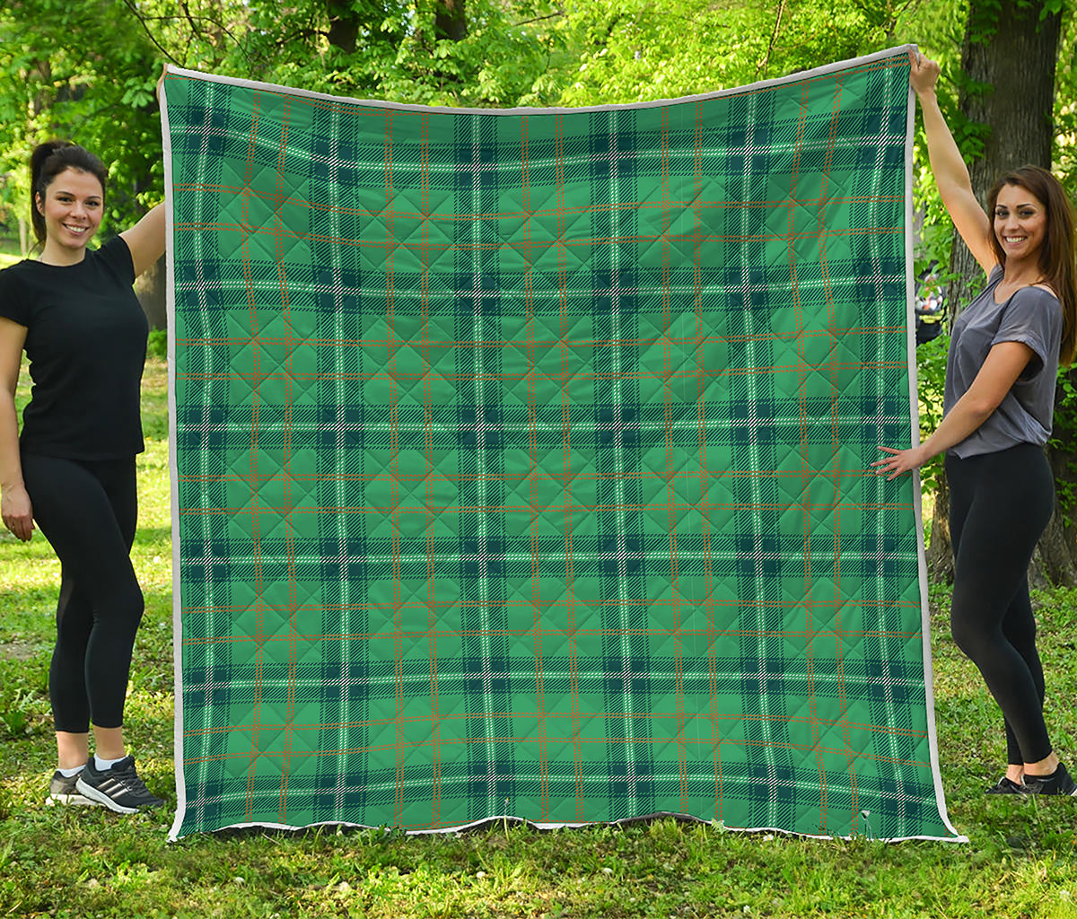 St. Patrick's Day Tartan Pattern Print Quilt