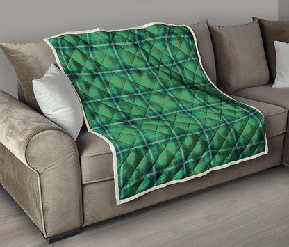 St. Patrick's Day Tartan Pattern Print Quilt