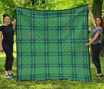 St. Patrick's Day Tartan Pattern Print Quilt