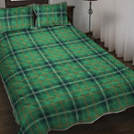 St. Patrick's Day Tartan Pattern Print Quilt Bed Set