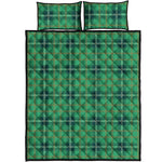 St. Patrick's Day Tartan Pattern Print Quilt Bed Set