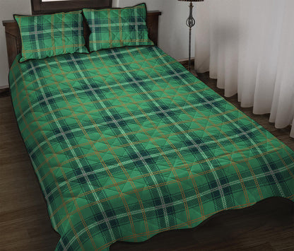 St. Patrick's Day Tartan Pattern Print Quilt Bed Set
