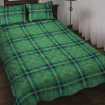 St. Patrick's Day Tartan Pattern Print Quilt Bed Set