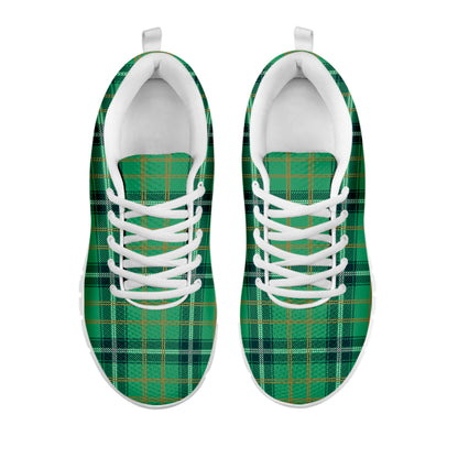 St. Patrick's Day Tartan Pattern Print White Sneakers