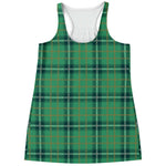 St. Patrick's Day Tartan Pattern Print Women's Racerback Tank Top