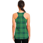 St. Patrick's Day Tartan Pattern Print Women's Racerback Tank Top