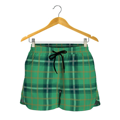 St. Patrick's Day Tartan Pattern Print Women's Shorts