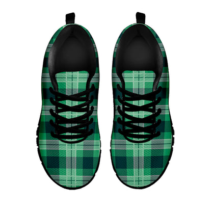 St. Patrick's Day Tartan Print Black Sneakers