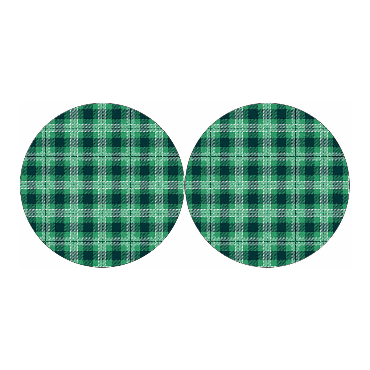 St. Patrick's Day Tartan Print Car Coasters