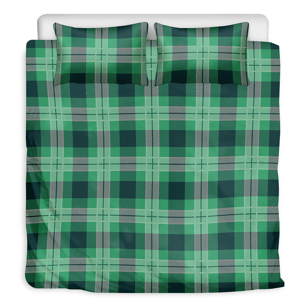 St. Patrick's Day Tartan Print Duvet Cover Bedding Set