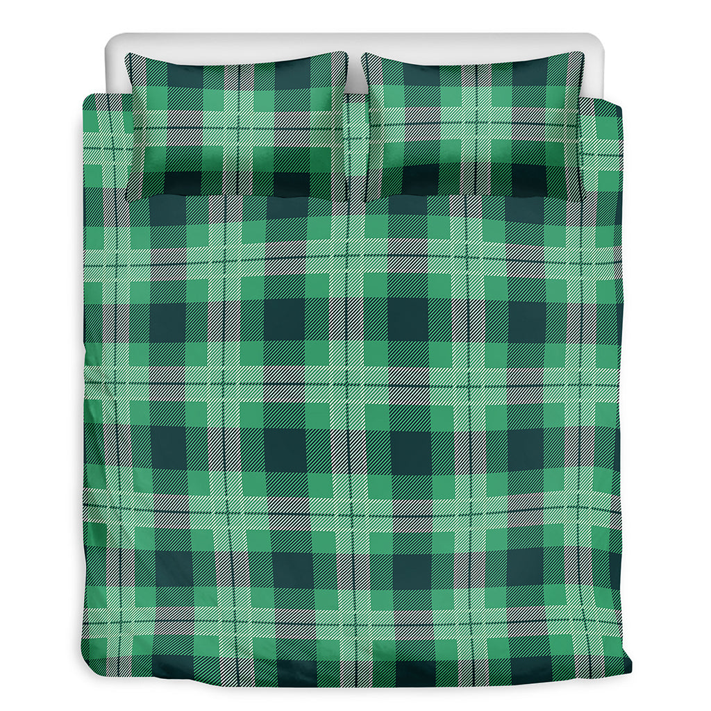 St. Patrick's Day Tartan Print Duvet Cover Bedding Set
