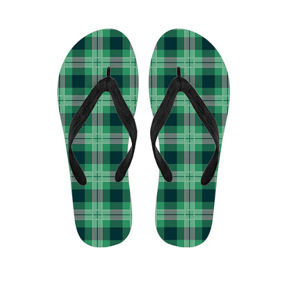 St. Patrick's Day Tartan Print Flip Flops
