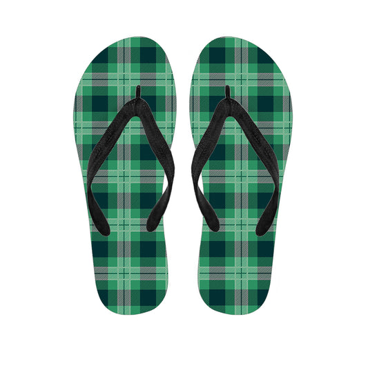 St. Patrick's Day Tartan Print Flip Flops