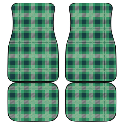 St. Patrick's Day Tartan Print Front and Back Car Floor Mats