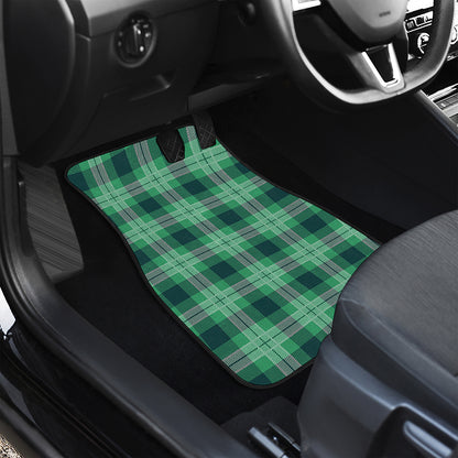 St. Patrick's Day Tartan Print Front and Back Car Floor Mats