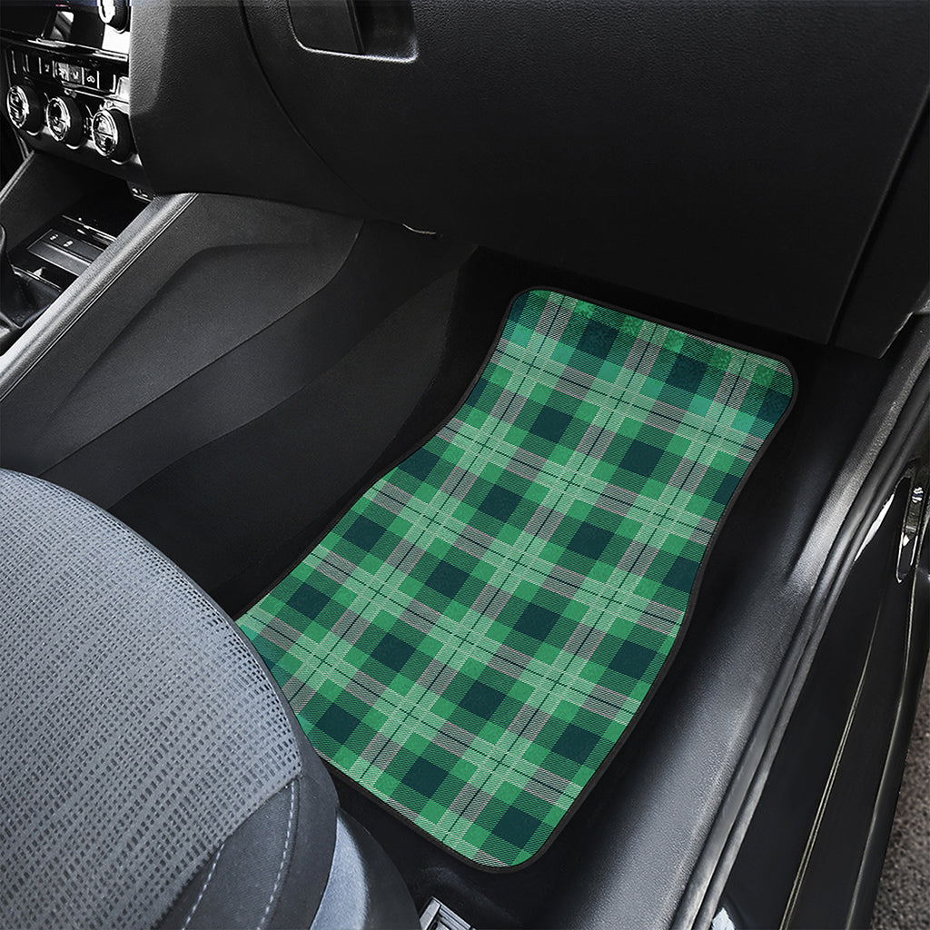 St. Patrick's Day Tartan Print Front and Back Car Floor Mats