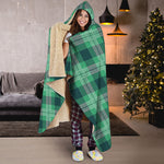 St. Patrick's Day Tartan Print Hooded Blanket