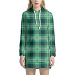 St. Patrick's Day Tartan Print Hoodie Dress
