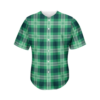St. Patrick's Day Tartan Print Men's Baseball Jersey