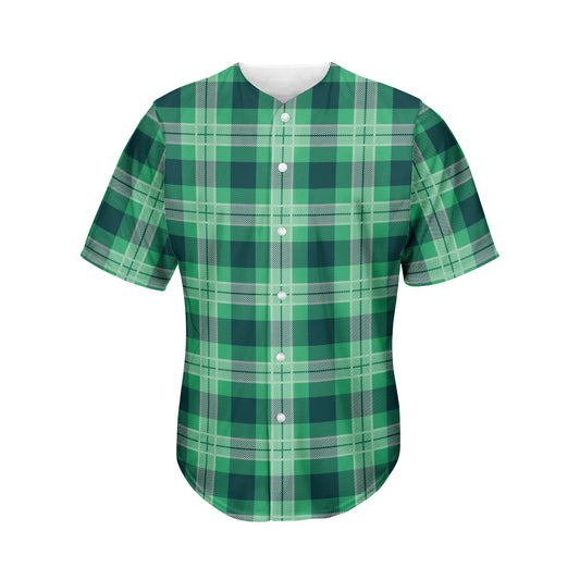St. Patrick's Day Tartan Print Men's Baseball Jersey