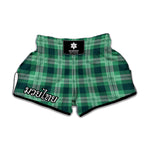 St. Patrick's Day Tartan Print Muay Thai Boxing Shorts