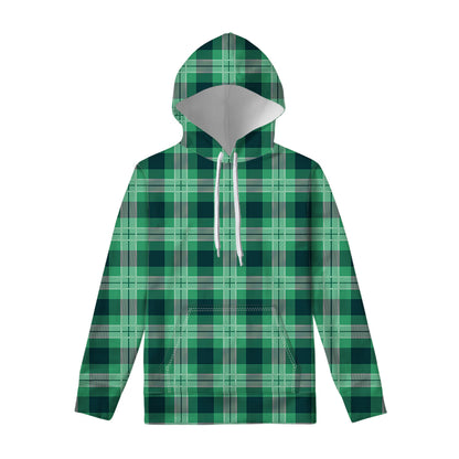 St. Patrick's Day Tartan Print Pullover Hoodie
