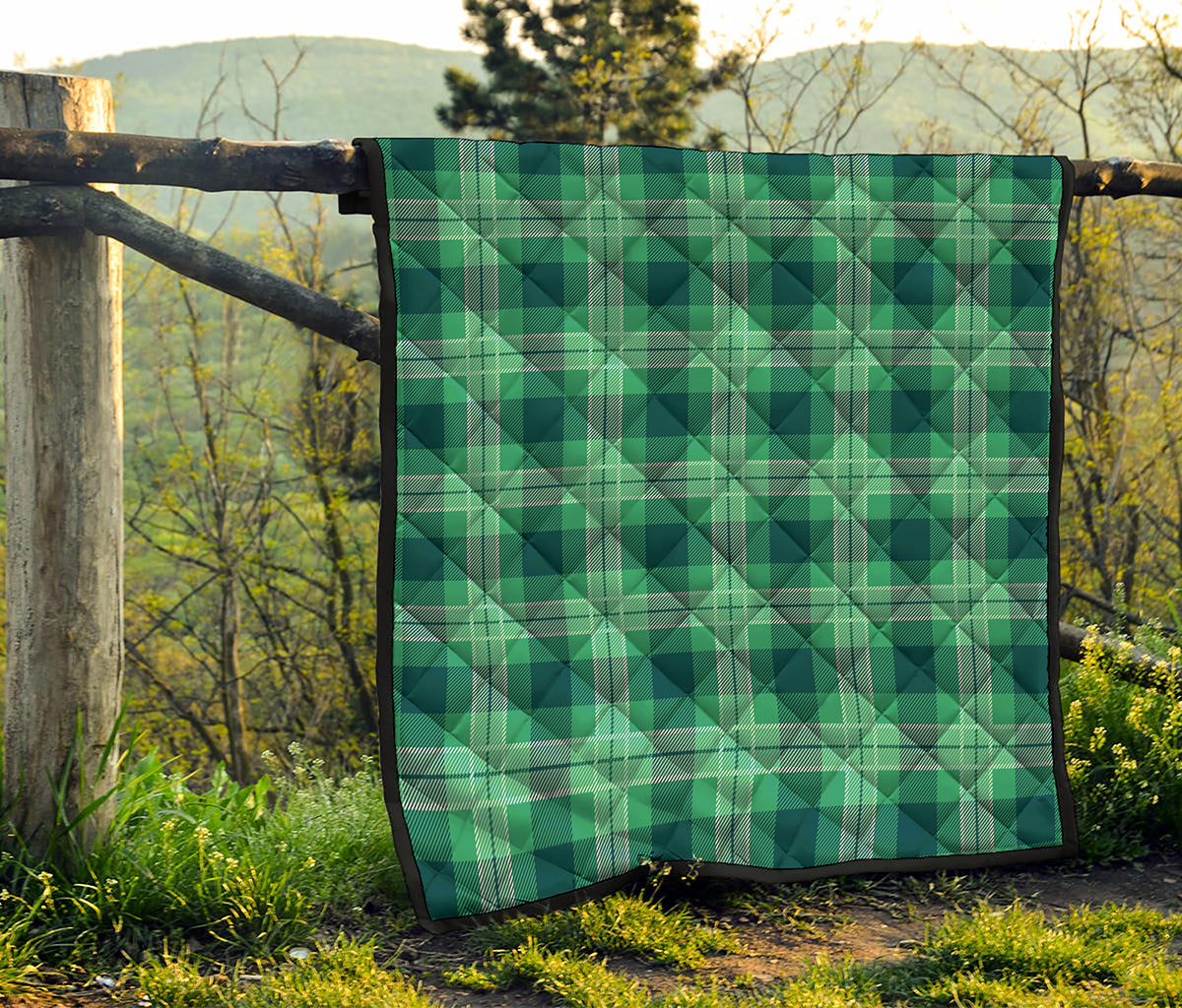 St. Patrick's Day Tartan Print Quilt
