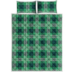 St. Patrick's Day Tartan Print Quilt Bed Set