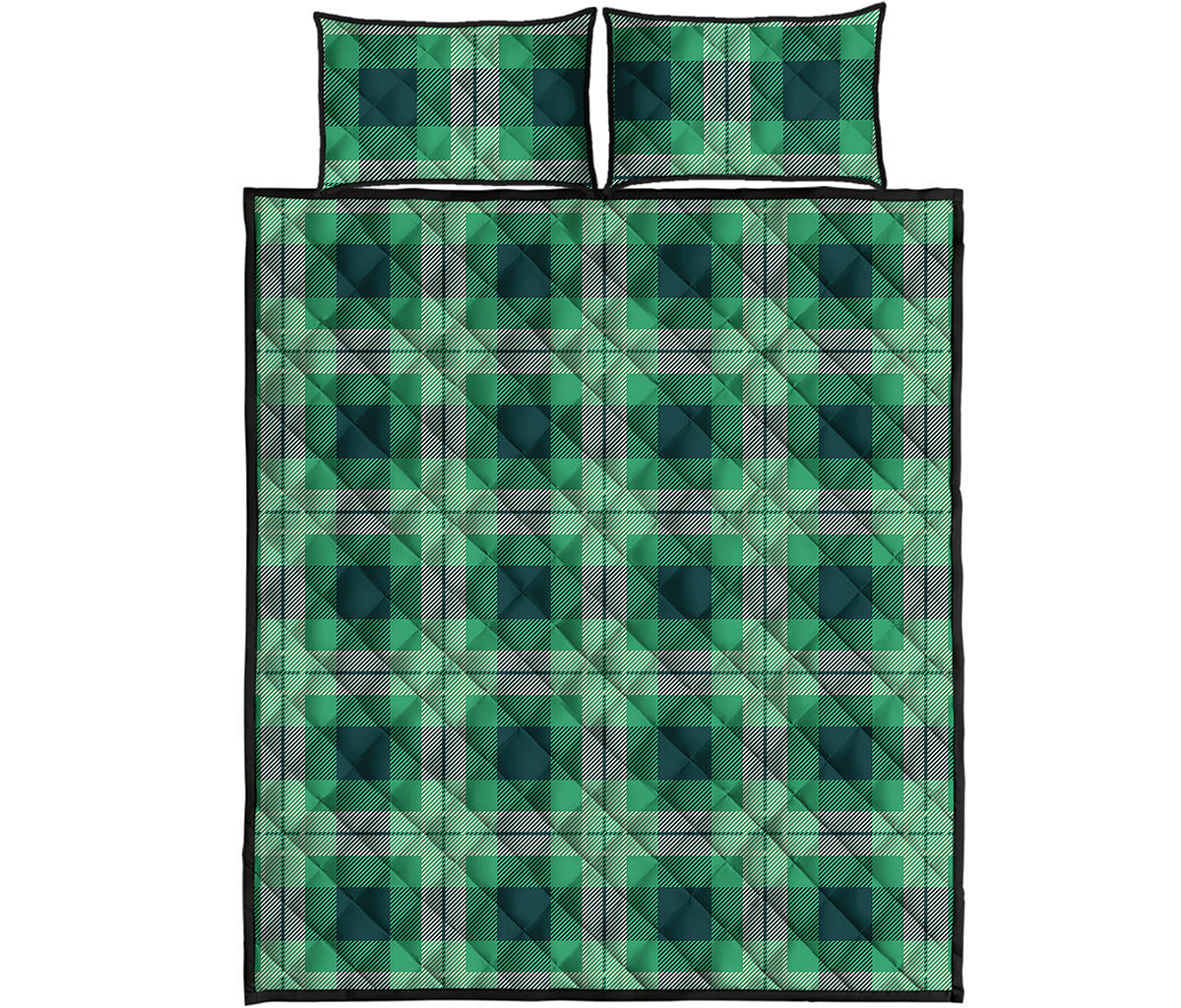 St. Patrick's Day Tartan Print Quilt Bed Set